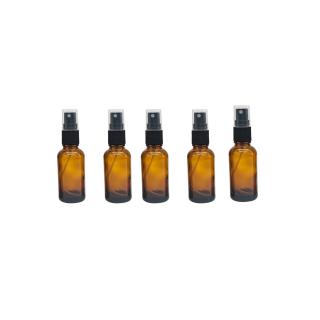 Recipient sticla ambra cu spray 15ml - set 5 buc