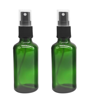 Recipient sticla verde cu spray 100ml - set 2 buc