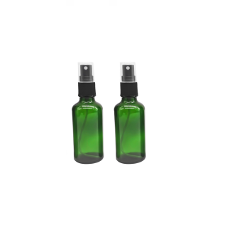 Recipient sticla verde cu spray 50ml - set 2 buc