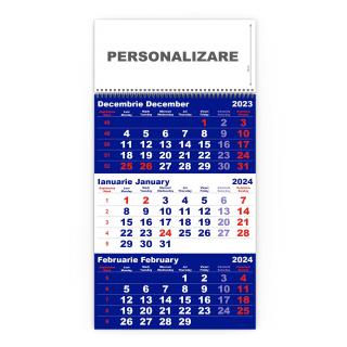 Calendar de perete TRIPTIC CLASIC 1 Albastru, CD