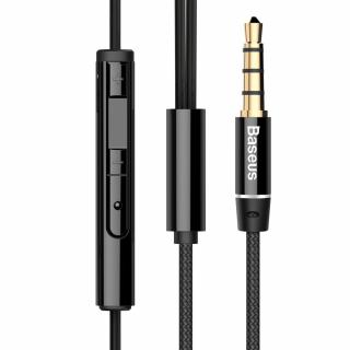 Casti Audio Jack cu Microfon, 1.2m, Baseus Encok H06 NGH06-01, Negru