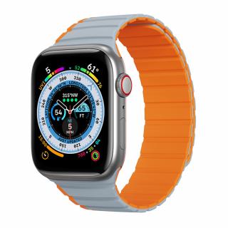 Curea pentru Apple Watch 1,2,3,4,5,6,7,8,SE,SE 2 38,40,41mm - Dux Ducis LD Series - Gri, portocaliu