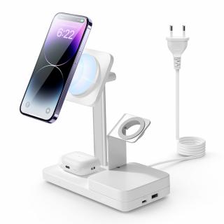 ESR - Premium 6in1 Wireless Charging Station HaloLock CryoBoost (6E007) - iPhone MagSafe, AirPods, Apple Watch, 100W - White