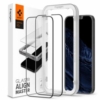 Folie pentru iPhone 13 Pro Max, 14 Plus (set 2) - Spigen Glas.tR Align Master - Negru