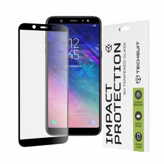 Folie pentru Samsung Galaxy A6 Plus 2018 - Techsuit 111D Full Cover ,  Full Glue Glass  - Black