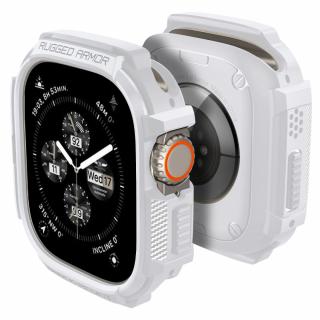 Husa pentru Apple Watch Ultra   Ultra 2 - Spigen Rugged Armor - White