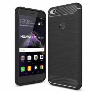 Husa pentru Huawei P9 Lite 2017, P8 Lite 2017, Techsuit Carbon Silicone, Negru