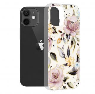 Husa pentru iPhone 12   12 Pro, Techsuit Marble Series, Chloe White