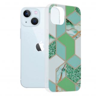 Husa pentru iPhone 13, Techsuit Marble Series, Green Hex