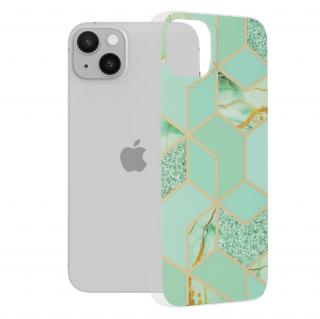 Husa pentru iPhone 14 Plus, Techsuit Marble Series, Green Hex