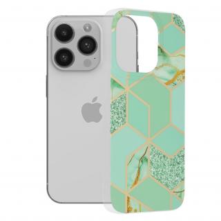 Husa pentru iPhone 14 Pro, Techsuit Marble Series,  Green Hex