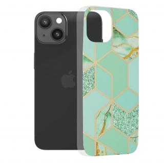 Husa pentru iPhone 14, Techsuit Marble Series, Green Hex