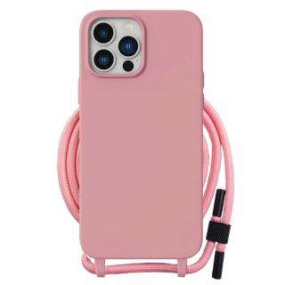 Husa pentru iPhone 15 Plus - Techsuit Crossbody Lanyard - roz