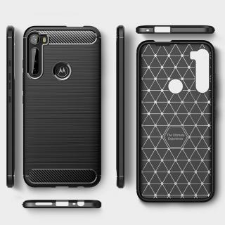 Husa pentru Motorola One Fusion Plus, Techsuit Carbon Silicone, Negru