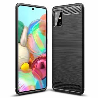 Husa pentru Samsung Galaxy A51 5G, Techsuit Carbon Silicone, Negru