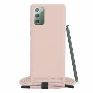 Husa pentru Samsung Galaxy Note 20 4G , Note 20 5G - Techsuit Crossbody Lanyard - Pink