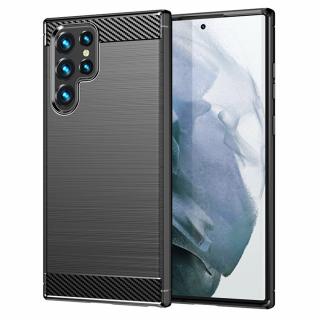 Husa pentru Samsung Galaxy S22 Ultra 5G, Techsuit Carbon Silicone, Negru