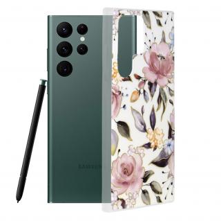 Husa pentru Samsung Galaxy S22 Ultra 5G, Techsuit Marble Series, Chloe White