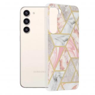 Husa pentru Samsung Galaxy S23 Plus, Techsuit Marble Series, Pink Hex