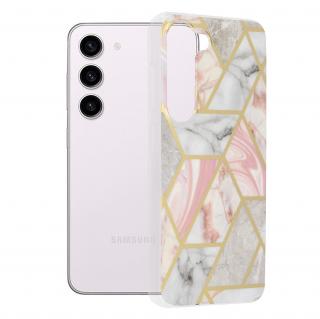 Husa pentru Samsung Galaxy S23, Techsuit Marble Series, Pink Hex