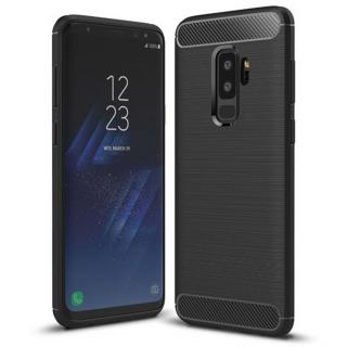 Husa pentru Samsung Galaxy S9 Plus, Techsuit Carbon Silicone, Negru