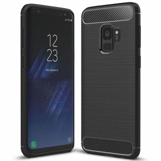 Husa pentru Samsung Galaxy S9, Techsuit Carbon Silicone, Negru