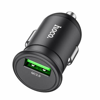 Incarcator Auto USB-A, QC 3.0, 18W, 3AHoco, Z43 Mighty, Negru