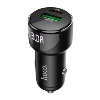 Incarcator Auto USB-A, Type-C, QC 3.0, PD20W, 3AHoco Light Road, Z42, Negru