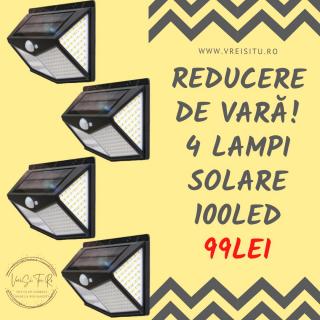 4x Lampi Ultra 100LED Solare cu senzor de miscare