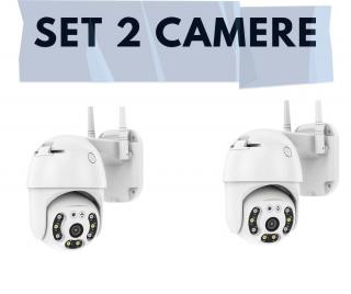 Set 2 Camere Supraveghere 5 MP 360 Night Vision Microfon si Speaker