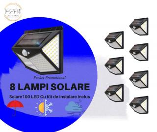 Set 8 Lampi Ultra 100LED Solare cu senzor de miscare