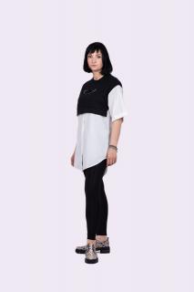 Bluza - camasa oversize cu fermoar aplicat