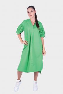 Rochie lunga verde din bumbac