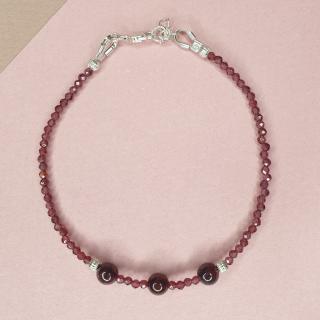 Bratara Choker Granat, argint