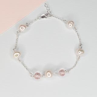 Bratara Pinkish Pearls, argint