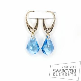 Cercei Aquamarine, argint placat cu aur