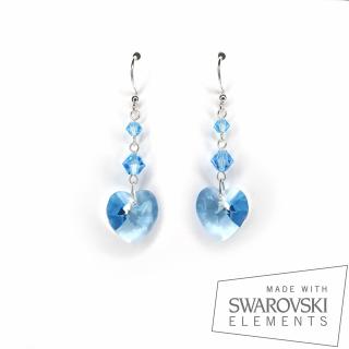Cercei Aquamarine Love me, argint