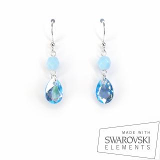 Cercei Aquamarine Tear, argint