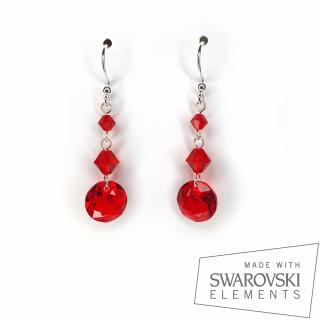 Cercei Chaton Red, argint