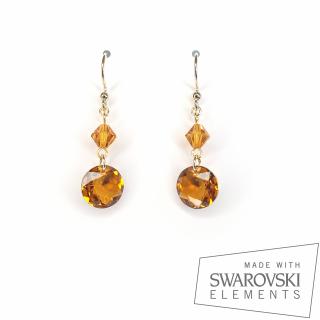 Cercei Chaton Topaz, argint placat cu aur