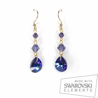 Cercei Drop Indigo, argint placat cu aur