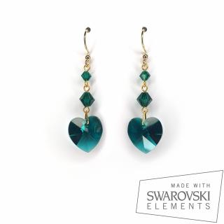 Cercei Emerald Love me, argint placat cu aur
