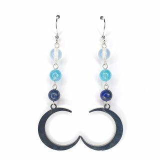Cercei lapis, opalit si angelit Luna, argint