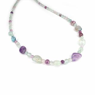 Colier Choker Fluorit, argint