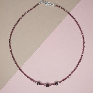 Colier Choker Granat, argint