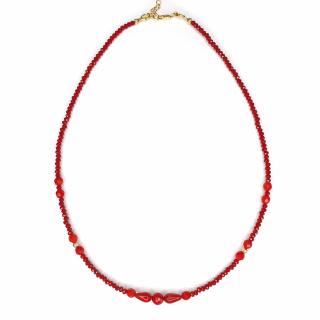 Colier Choker Susan, cu coral, argint placat cu aur