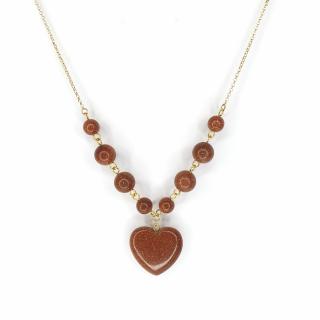 Colier Goldstone Heart, argint placat cu aur