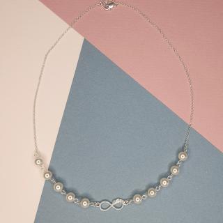 Colier perle Infinity, argint