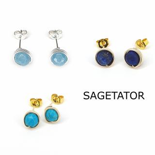 Set cercei Sagetator - Angelit, turcoaz si lapis lazuli