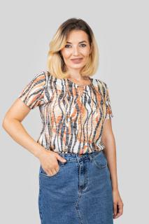 Bluza crem cu imprimeuri multicolore